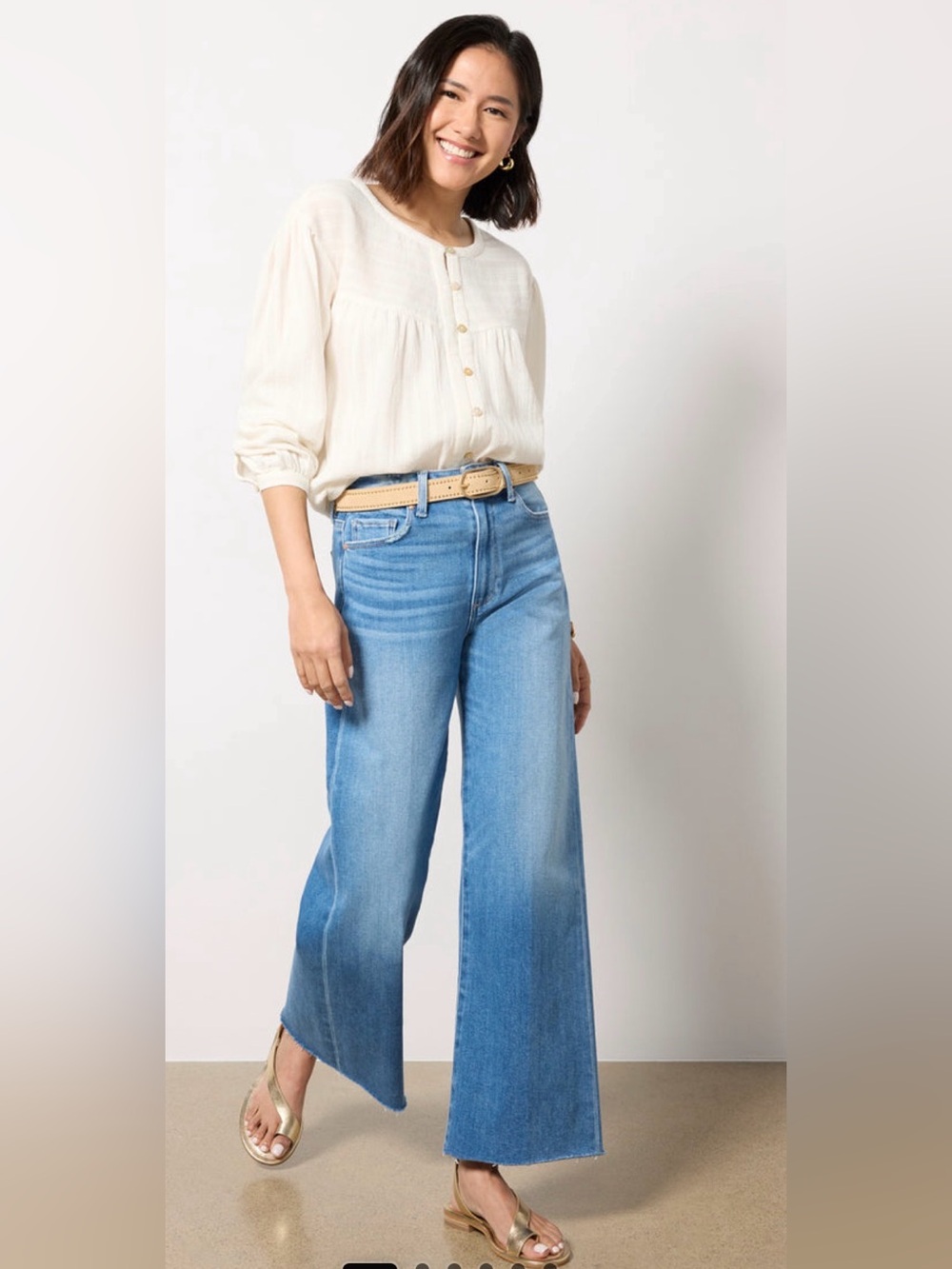 NWT PAIGE Petite Anessa 29” Wide Leg jeans 30